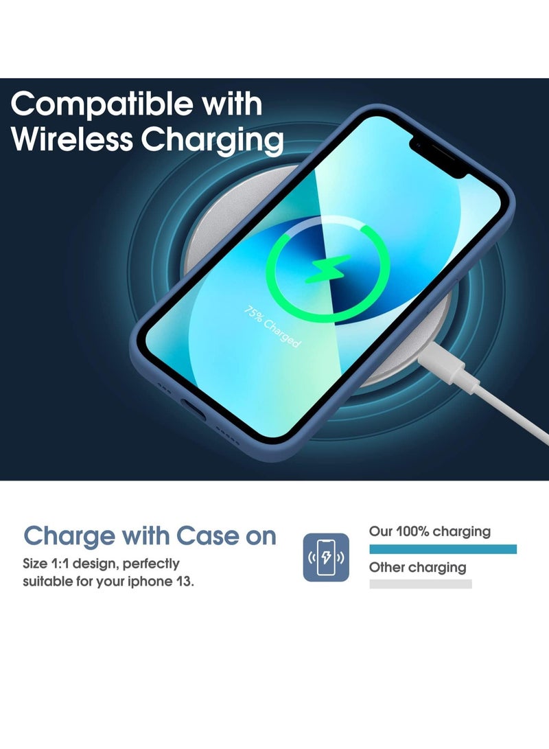 ELTRAZONE Blue Liquid Silicone Protective Case for iPhone 13 – Camera Protection, Anti-Fingerprint, Built-In Microfiber Lining (6.1") - Image 5