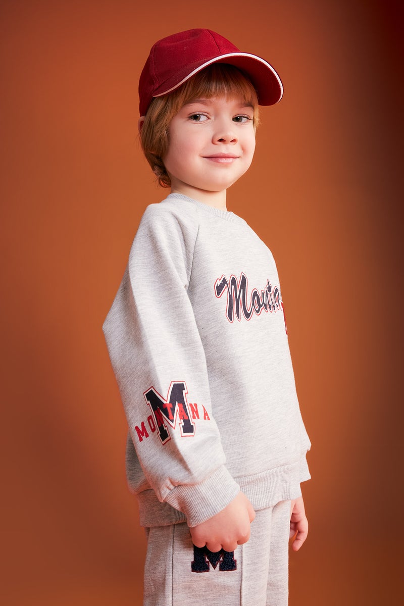 DeFacto Baby Boy Crew Neck Printed Soft Furry Inside Sweatshirt - Image 5