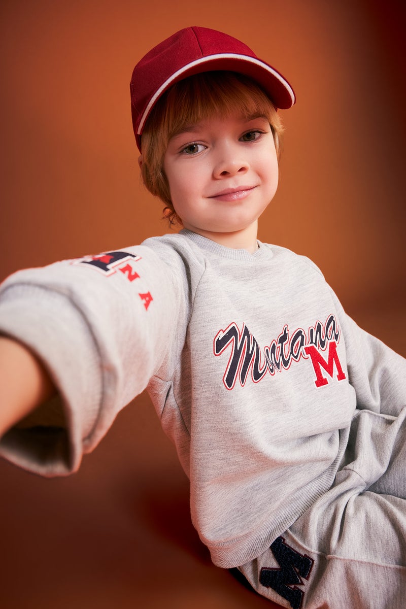 DeFacto Baby Boy Crew Neck Printed Soft Furry Inside Sweatshirt - Image 3