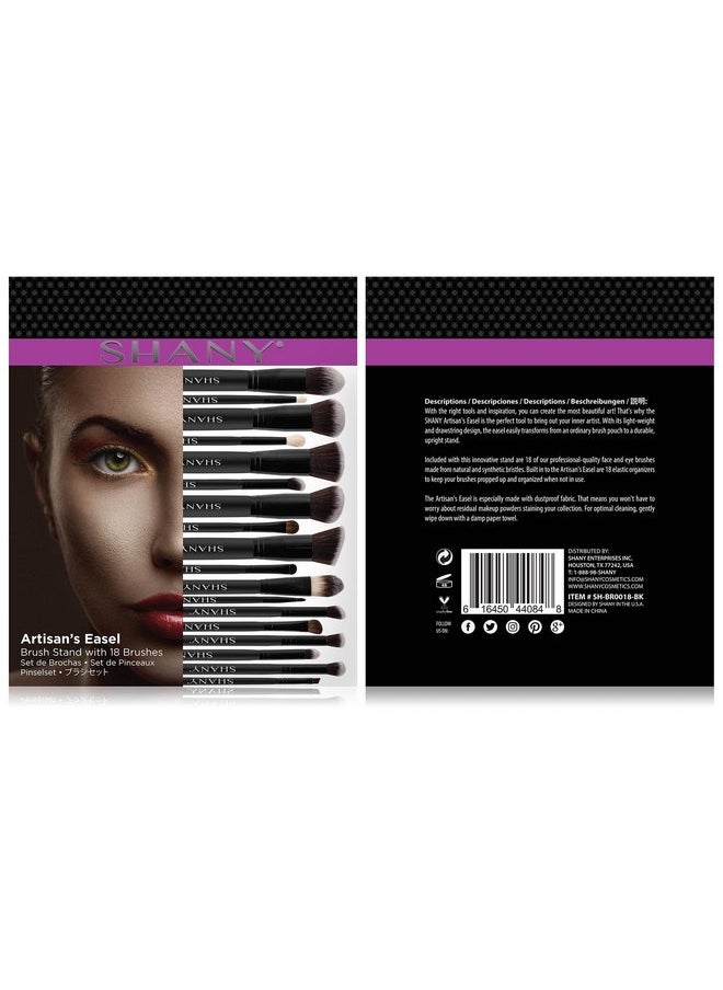 Shany SHANY Makeup Brushes Artisan Easel Elite Cosmetics Make up Brush Set, Complete Kabuki Makeup Brush Set with Standing Convertible Makeup Brush Holder Storage - 18 pcs  - Image 5