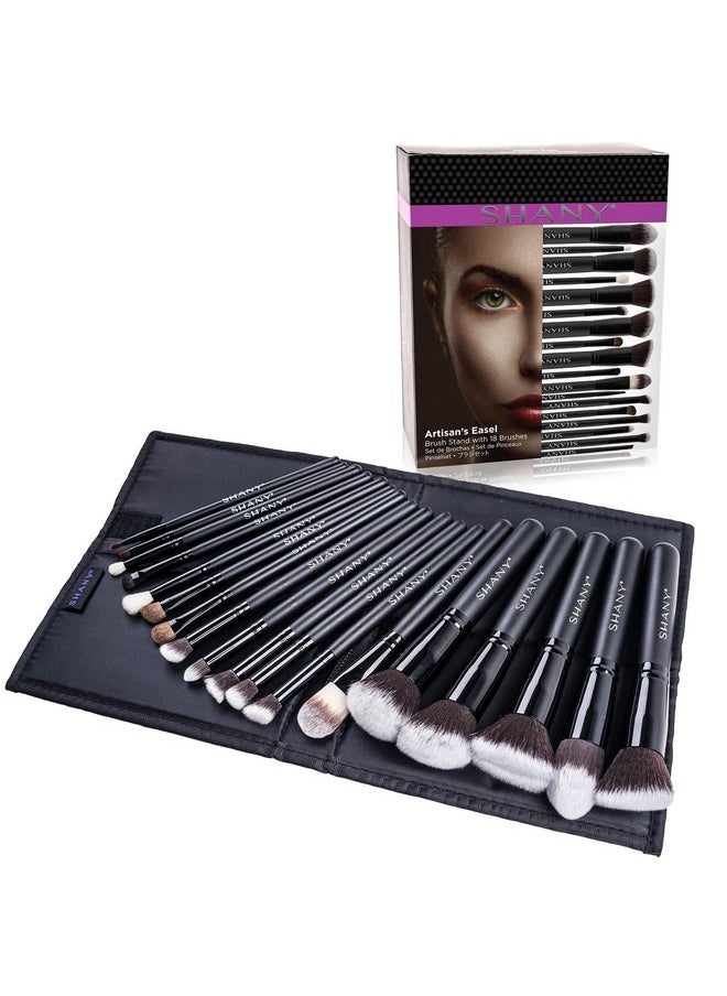 Shany SHANY Makeup Brushes Artisan Easel Elite Cosmetics Make up Brush Set, Complete Kabuki Makeup Brush Set with Standing Convertible Makeup Brush Holder Storage - 18 pcs  - Image 2