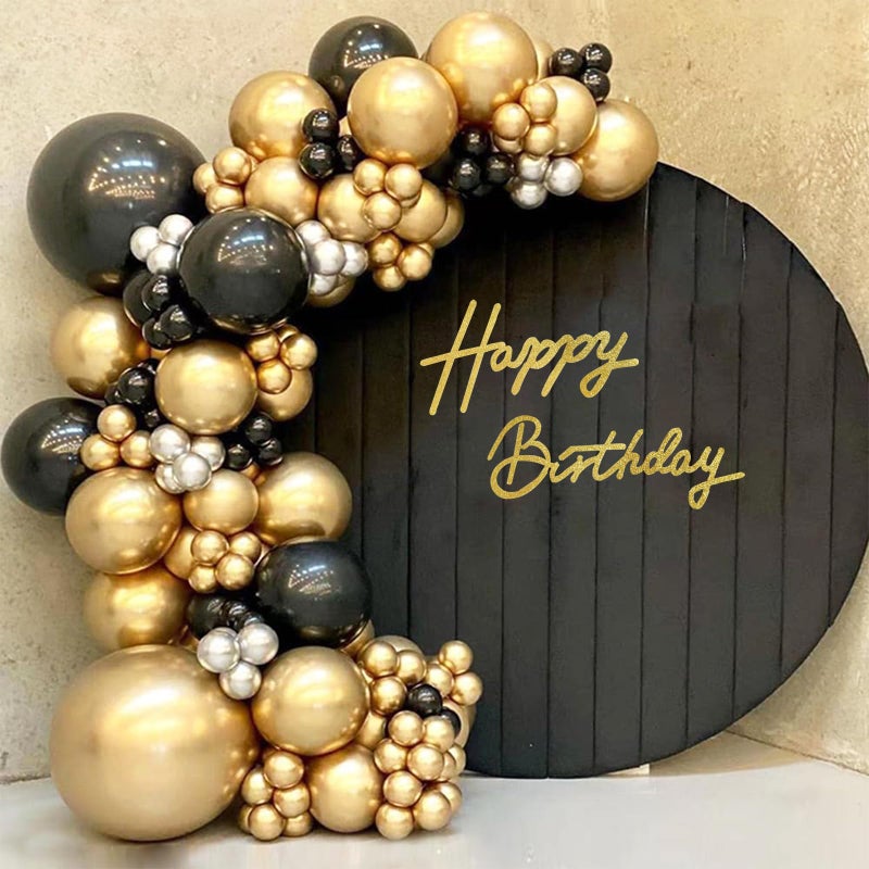 TONIFUL Happy Birthday Sign for Backdrop - Glitter Gold Felt Banner - Includes Dot Glue - Perfect for Birthday Party Backdrop,Wall Decr,Balloon Arch,Photo Background - Image 4