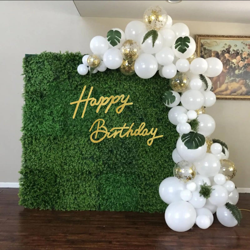 TONIFUL Happy Birthday Sign for Backdrop - Glitter Gold Felt Banner - Includes Dot Glue - Perfect for Birthday Party Backdrop,Wall Decr,Balloon Arch,Photo Background - Image 3