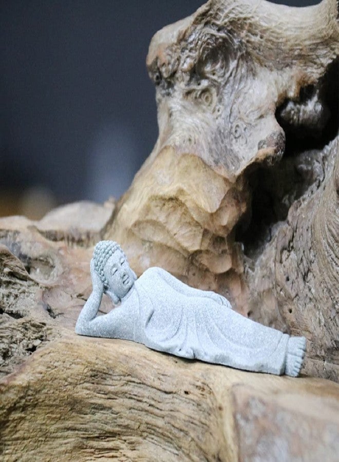 DMtse Buddha Reclining Meditating Carving Statue Figurines Sculpture Collectibles for Home Buddha Attractive & Serene Ornament - Image 4