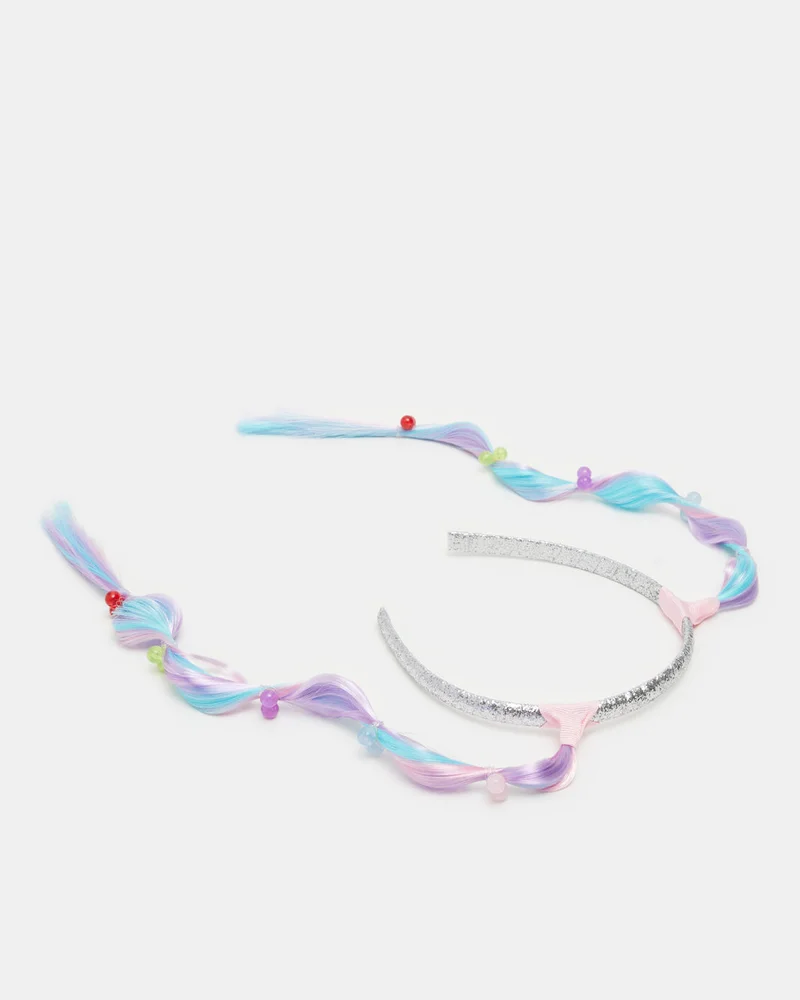 REDTAG Girls Multicolor Headband With Synthetic Hair