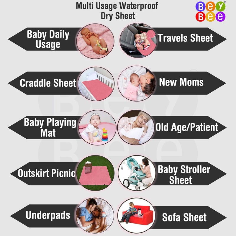 Bey Bee Bey Bee Quick Dry Baby Bed Protector Waterproof Sheet Reusable Absorbent Mat Elderly Patients Bedding Underpads Golden Extra Large 200Cm X 140Cm  - Image 5