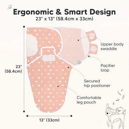 KeaBabies 3Pack Organic Baby Swaddle Sleep Sacks Swaddles for Newborns Infant 36 Months Baby Girls Boys Soft Snug Newborn Sleep Sack Nursery Swaddling Blankets Butterflies L - Image 3