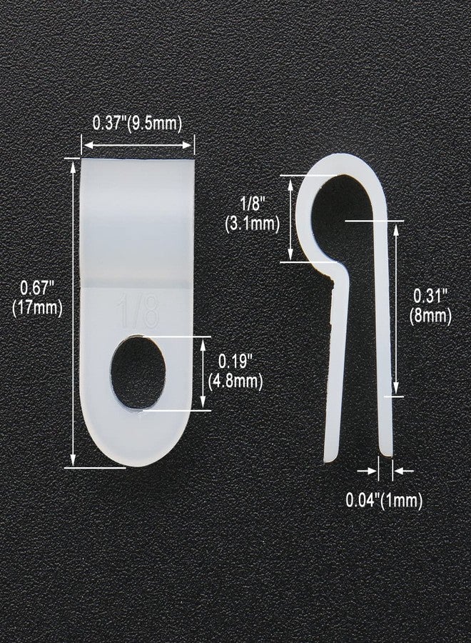 Baomain R-Type Cable Clamp 1/8 Inch White UC-0 Pack of 100 - Image 4