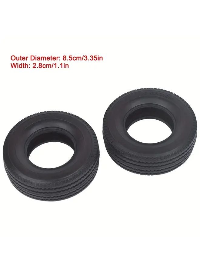 2PCS 1 14 Scale RC Truck Tires 85mmx28mm Rubber Tyres For Tamiya Tractor Trailer Semi Car Upgrades - Image 1