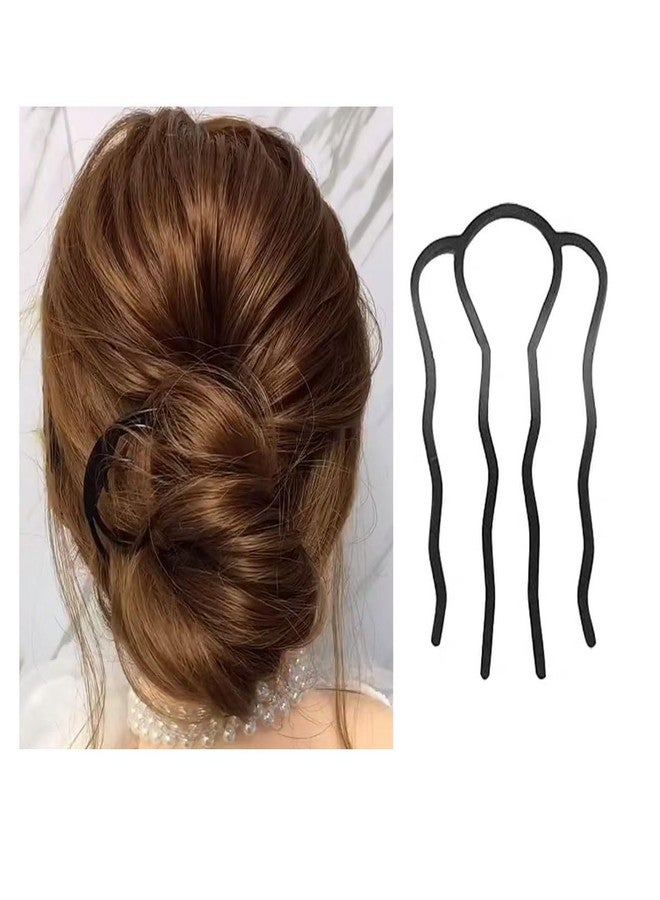 QRWT 6 Piece Metal Hair Fork Clip Hair Side Combs Hair Pins Buns Updo U-Shape Hair Fork Clip French Twist Hair Styling Tool Accessories for Women - Image 5