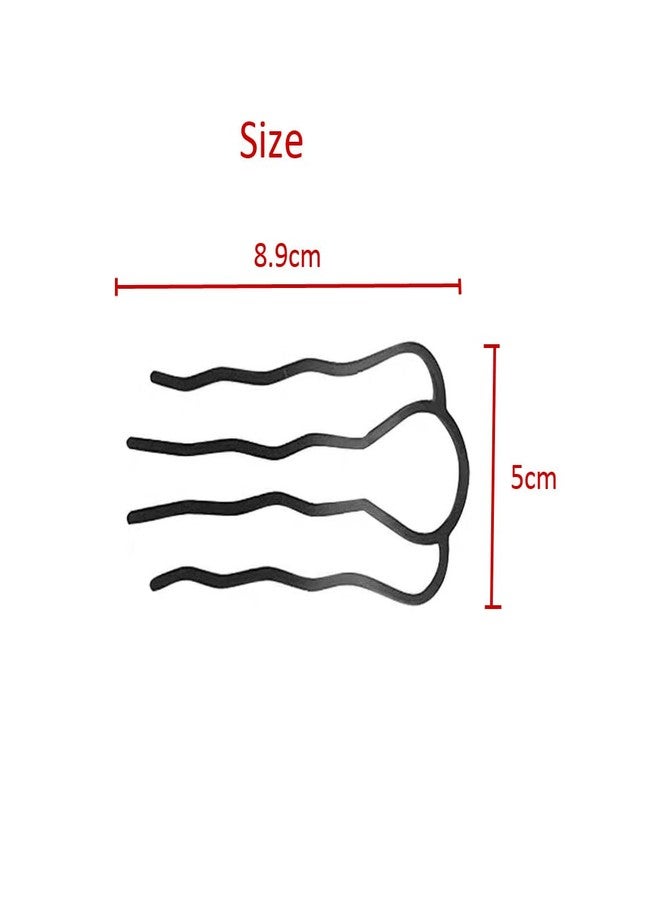 QRWT 6 Piece Metal Hair Fork Clip Hair Side Combs Hair Pins Buns Updo U-Shape Hair Fork Clip French Twist Hair Styling Tool Accessories for Women - Image 2