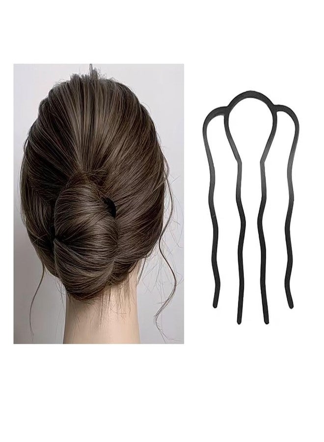 QRWT 6 Piece Metal Hair Fork Clip Hair Side Combs Hair Pins Buns Updo U-Shape Hair Fork Clip French Twist Hair Styling Tool Accessories for Women - Image 3