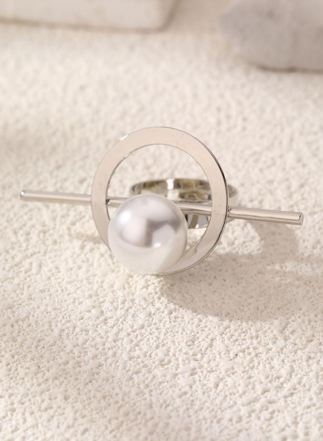 Take Two Irregular Faux Pearl Embellished Ring - Image 1