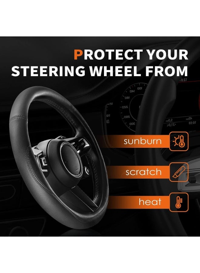 بوانيرت غطاء عجلة القيادة من الجلد المصنوع من الألياف الدقيقة بقطر خارجي 37-39 سم - Image 3