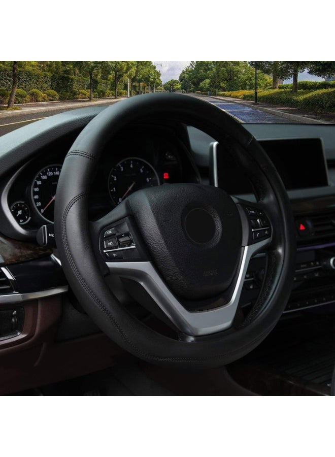 بوانيرت غطاء عجلة القيادة من الجلد المصنوع من الألياف الدقيقة بقطر خارجي 37-39 سم - Image 1