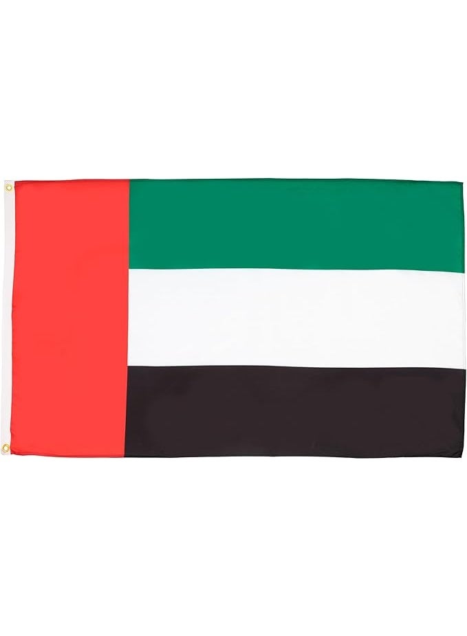 United Arab Emirates Flag - 2x3 Ft - 100D Polyester Emirati Banner With Two Metal Grommets - Fade Resistant - Vivid Colors - 2' x 3' Feet - 90x60 Cm - Image 1