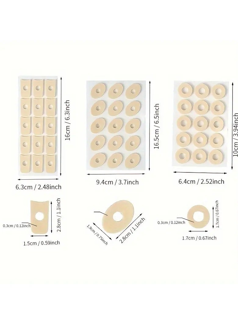 Ucanbe 45pcs Skin-Tone Latex Sponge Corn Patches, 3 Shapes - Odorless Foot Care Pads for Calluses & High Heel Shoe Blisters Relief, Beige, Feet Care Products  - Image 5