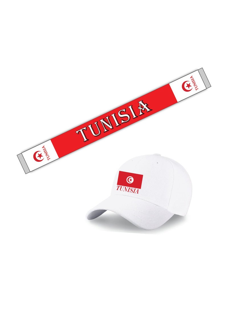 Tunisia Sports Combo Pack - Choose Your Perfect Combo - Cap - Scarf - Flag - Flag Pin - Drawstring Bag - Image 1