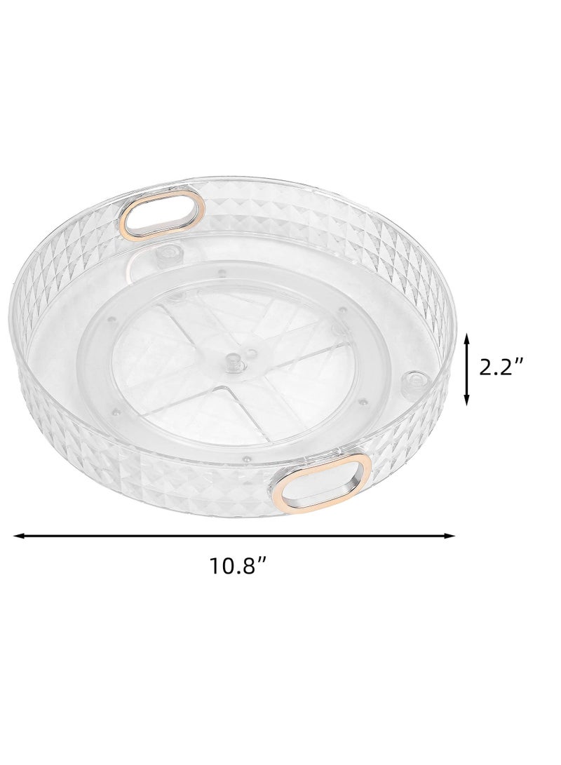 SOLARAE Turntable Organizer for Cabinet, 360° Rotating Cosmetics Organizer Clear Bathroom Makeup Holder, 10.8 Inch Vanity Storage Container for Skincare, Perfume, Cosmetics, Condiments, Foods - Image 2
