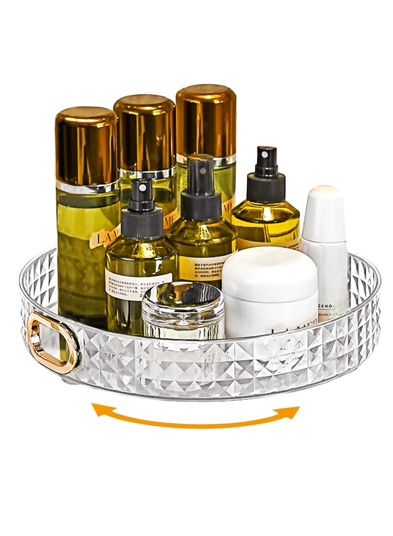 SOLARAE Turntable Organizer for Cabinet, 360° Rotating Cosmetics Organizer Clear Bathroom Makeup Holder, 10.8 Inch Vanity Storage Container for Skincare, Perfume, Cosmetics, Condiments, Foods - Image 1