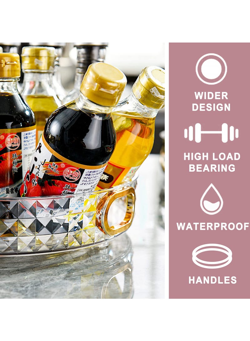 SOLARAE Turntable Organizer for Cabinet, 360° Rotating Cosmetics Organizer Clear Bathroom Makeup Holder, 10.8 Inch Vanity Storage Container for Skincare, Perfume, Cosmetics, Condiments, Foods - Image 4