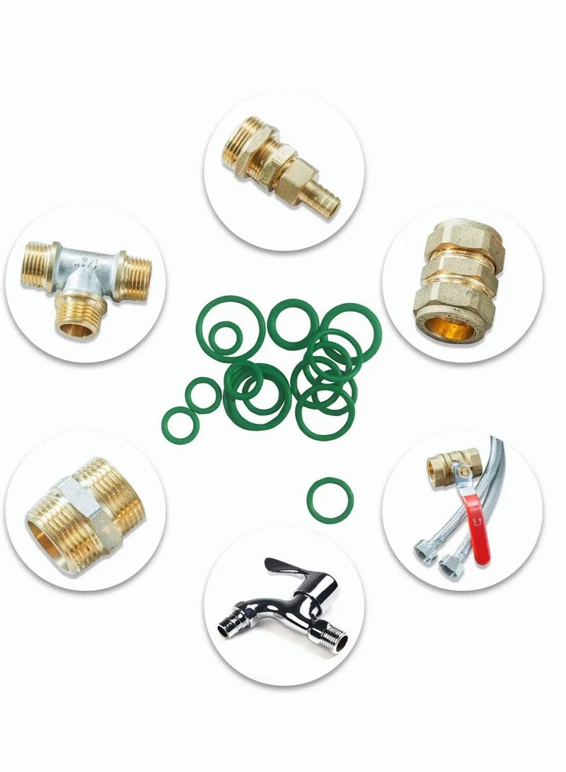 Excefore طقم حلقات مطاطية O-Rings لمكيف الهواء للسيارات، طقم حلقات مطاطية O-Rings مكون من 18 مقاسًا وغسالة حشوة مانعة للتسرب مصنوعة من مطاط النتريل، مجموعة متنوعة من الحلقات O-Rings لإصلاح السيارات والسباكة ووصلات الهواء أو الغاز، أخضر 270 قطعة - Image 3