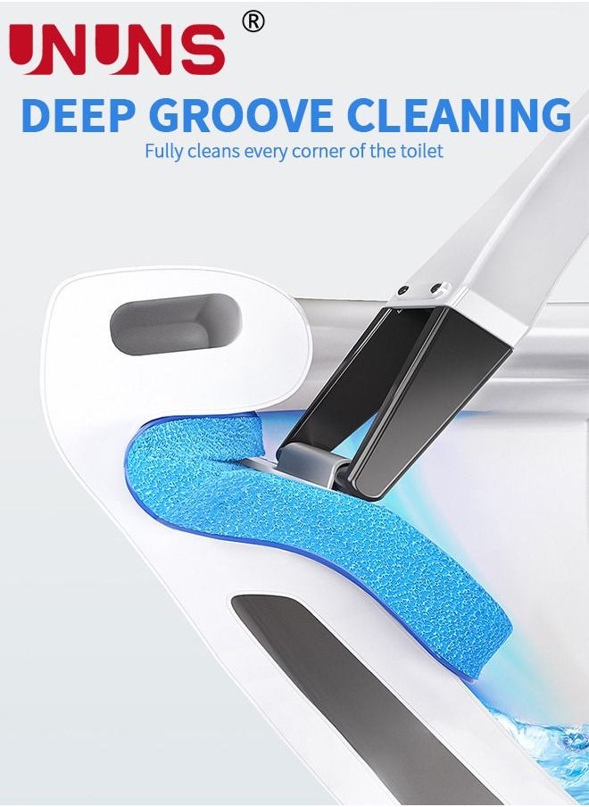 Toilet Bowl Brush Set,Disposable Toilet Bowl Cleaning Brush With 20 Refills Dissolving Wands Replacement Sponge Brush Heads,Soft Toilet Cleaner Brush For Bathroom Toilet Cleaning