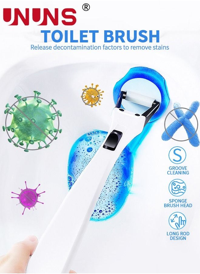 Toilet Bowl Brush Set,Disposable Toilet Bowl Cleaning Brush With 20 Refills Dissolving Wands Replacement Sponge Brush Heads,Soft Toilet Cleaner Brush For Bathroom Toilet Cleaning