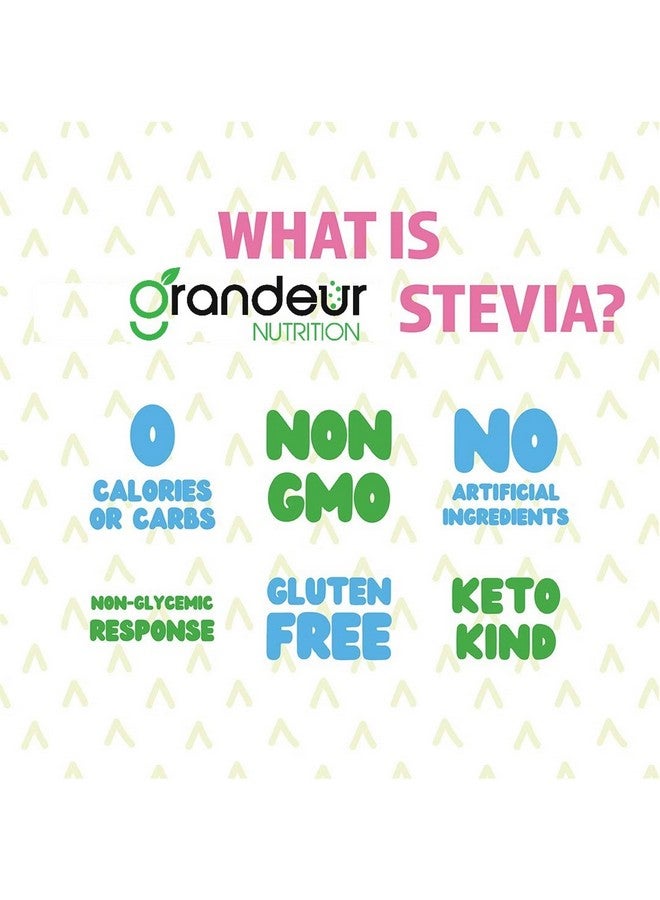 GRANDEUR قطرات ستيفيا خالية من السكر من غراندور زيرو كولوري، بدون مالتيوديكسترين وديكستروز، لنظام كيتو ووزن المراقبين، بديل السكر - 40 مل (800 حصة) (عبوة من 2) - Image 3