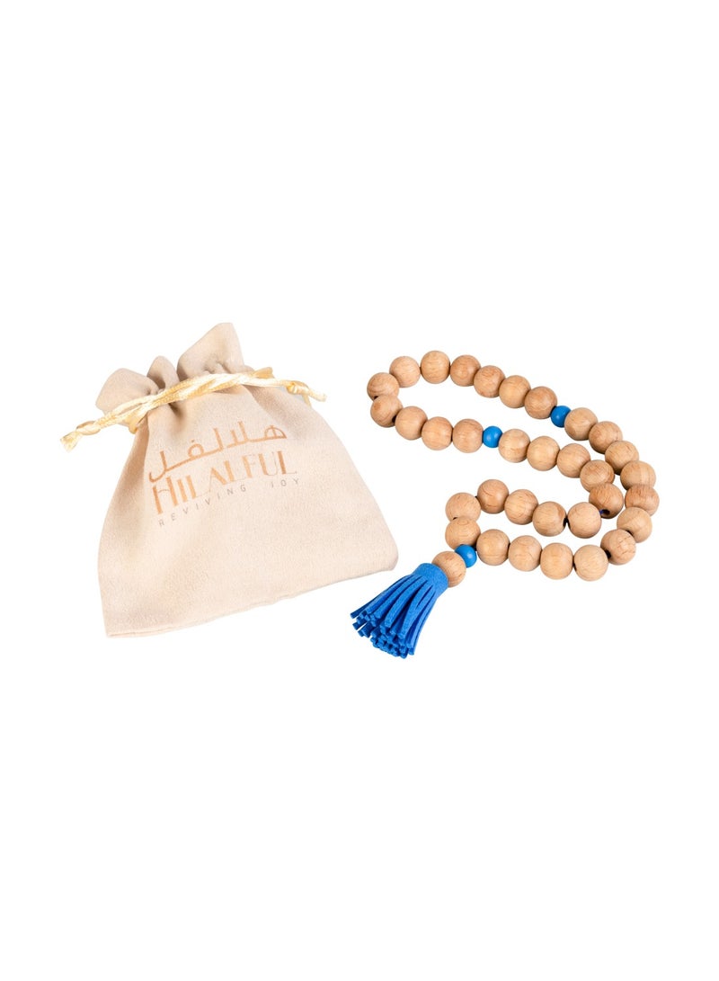 Hilalful HilalFul My First Misbaha Beads - Blue | Rosary Beads for Dhikr, Prayer For Kids | Islamic Gift Eid, Ramadan, Wedding, Anniversary, Birthday | 33 Beads  - Image 1