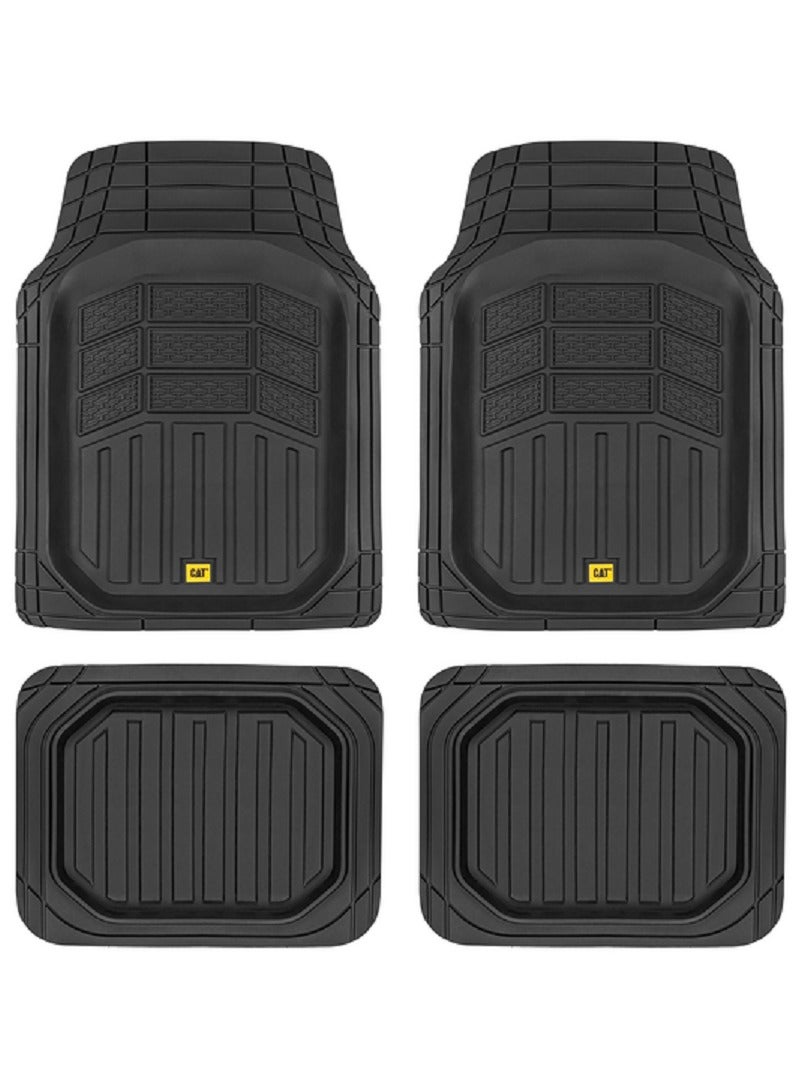 CAT 4-Piece Heavy Duty Deep Dish All Weather Total Protection Durable Rubber Floor - Image 1