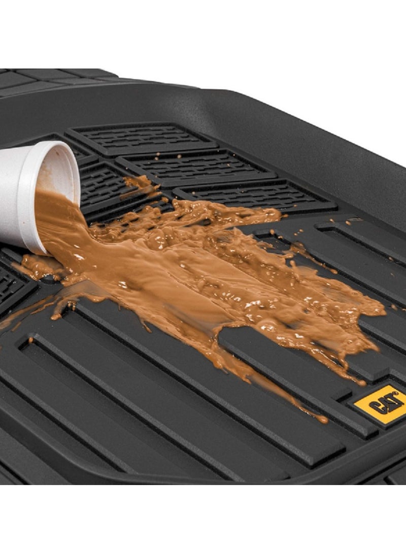 CAT 4-Piece Heavy Duty Deep Dish All Weather Total Protection Durable Rubber Floor - Image 3