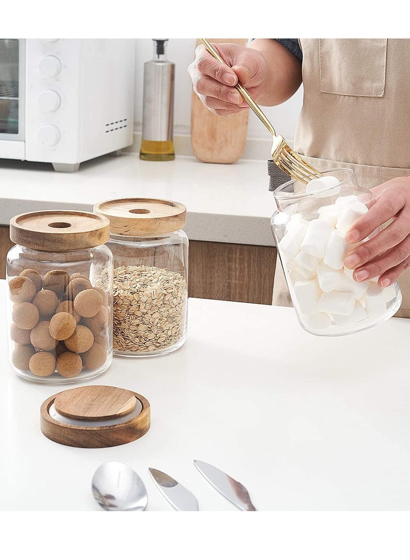 3 Pack Airtight Glass Storage Jar ,Borosilicate Glass Kitchen Canisters，Glass Canister for Kitchen, Pantry Organization, Ideal for Coffee, Nuts, Cookie (500ml) - Image 4
