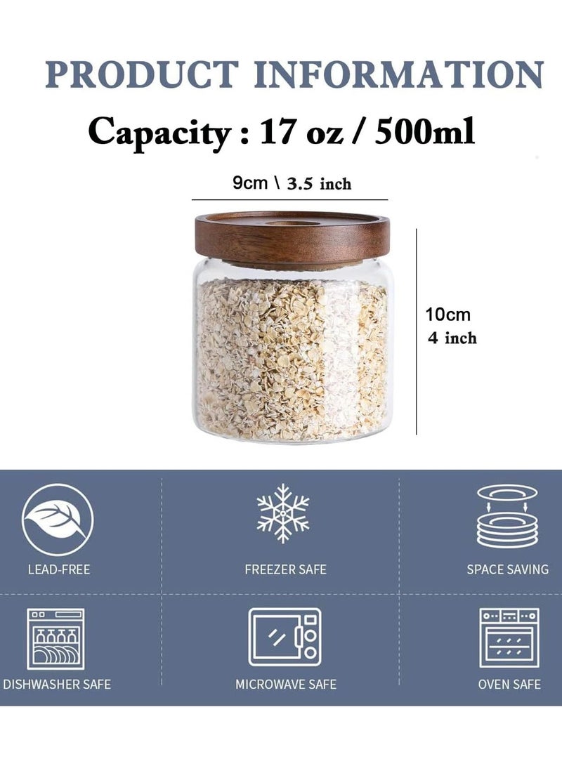 3 Pack Airtight Glass Storage Jar ,Borosilicate Glass Kitchen Canisters，Glass Canister for Kitchen, Pantry Organization, Ideal for Coffee, Nuts, Cookie (500ml) - Image 2
