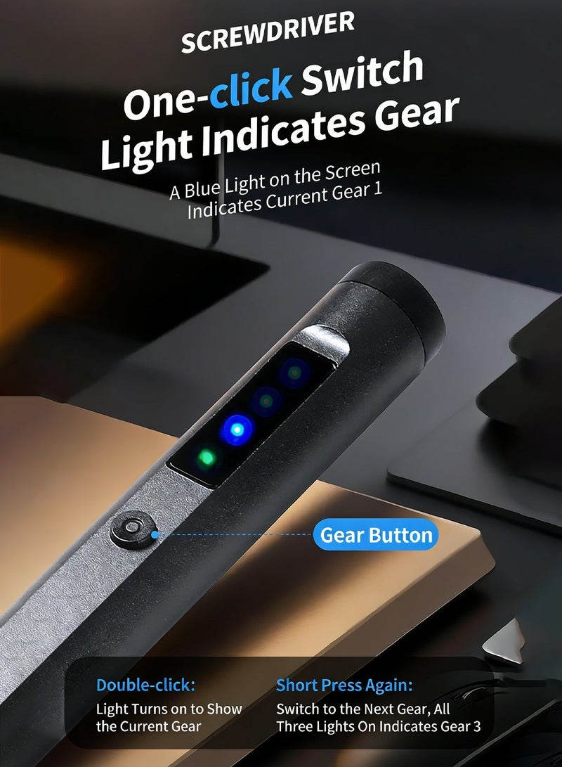 FDTY مجموعة مفكات كهربائية دقيقة 25 في 1، تخزين مغناطيسي، عزم دوران أقصى 0.33 نيوتن متر، ضوء LED مدمج، قابلة لإعادة الشحن عبر USB-C، مفك كهربائي صغير لإصلاح الهواتف والكمبيوترات المحمولة والكاميرات - Image 5