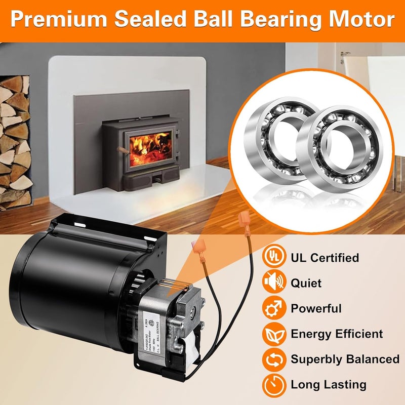 Barbqtime Blower Motor for Lopi Freedom Bay & Freedom II & Answer & Revere, Avalon Olympic 1190 Wood Stove Insert, Replacement Blower Fan for 99000137 99000123 99000190 99000126 99000128 99000133 - Image 3