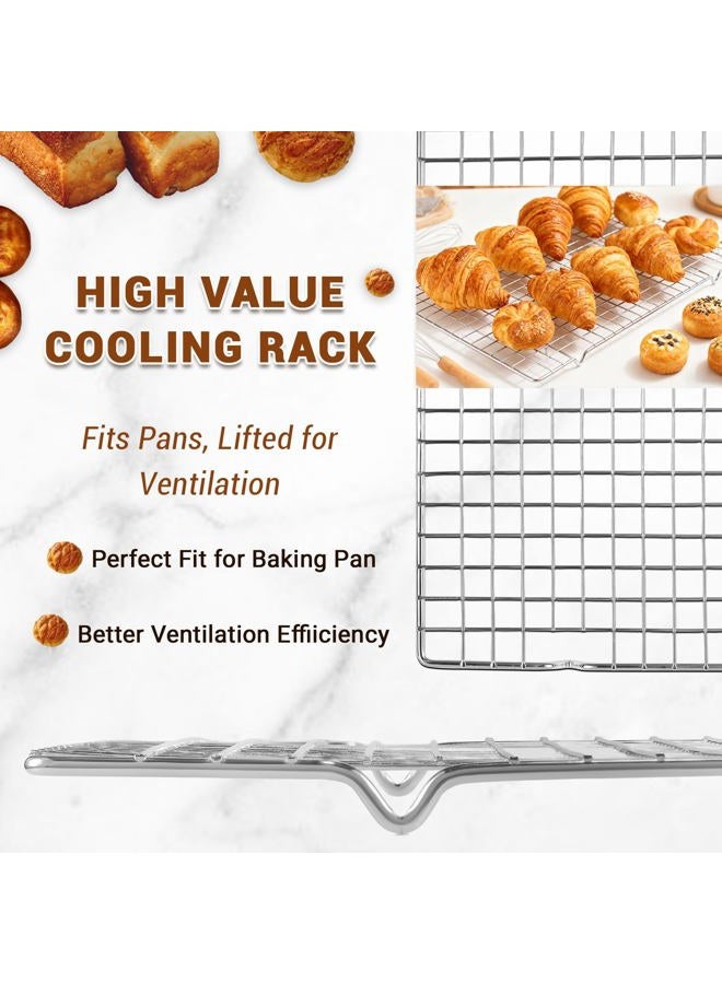 BEWOS 106 Pcs Baking Sheet Pans & Racks Set - Including 3 Pcs Carbon Steel Baking Sheet, 3 Pcs Stainless Steel Cooling Racks, 100 Parchment Papers, Heavy Duty Nonstick Bakeware sets for Baking - Image 4