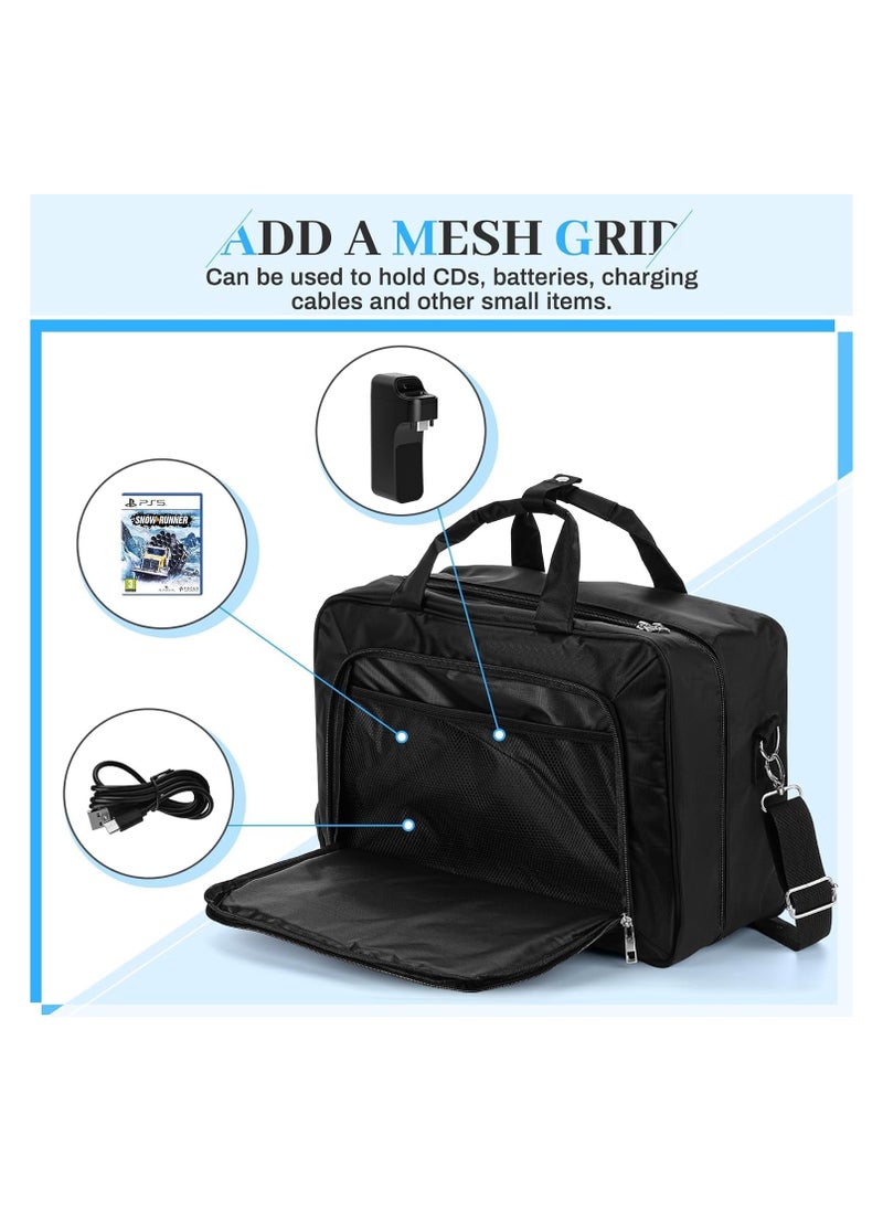 PS5/ PS5 Slim Travel Case, for PS5 Bag Compatible with PlayStation 5 Console, for PS5 Travel Bag Playstation 5 Carrying Case Console Digital, Disk Edition, Controller, Stand, Game Cards(Black)
