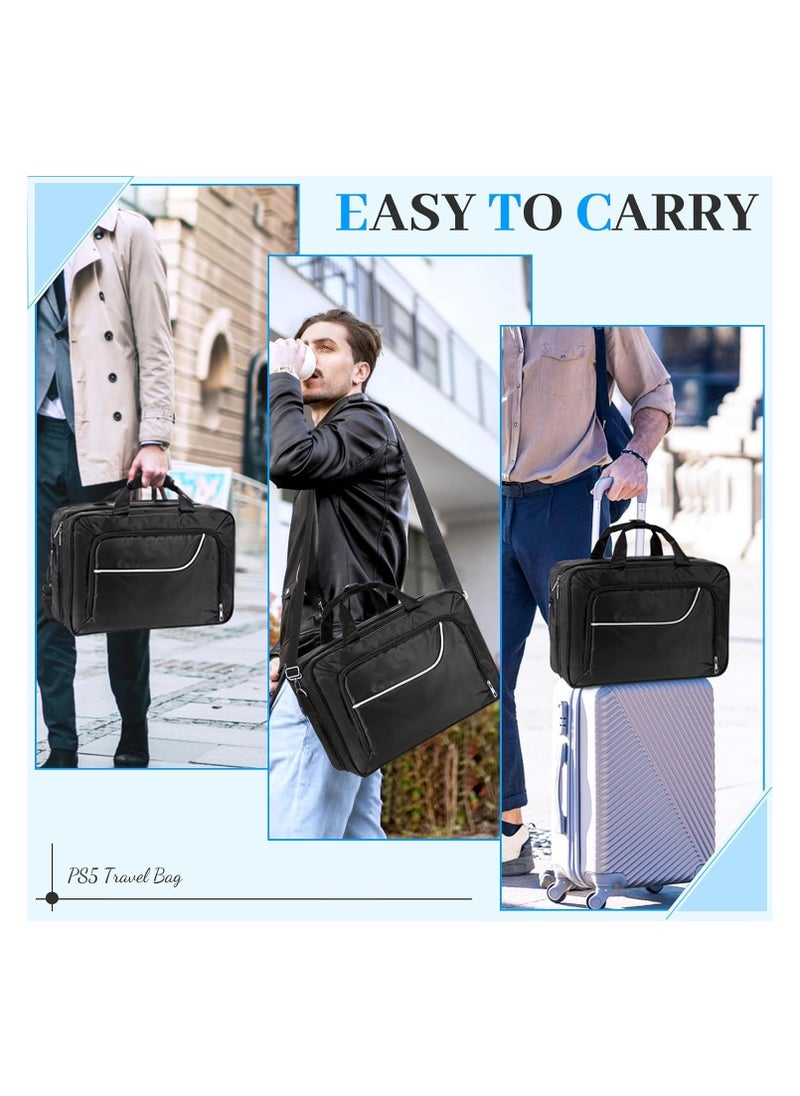 PS5/ PS5 Slim Travel Case, for PS5 Bag Compatible with PlayStation 5 Console, for PS5 Travel Bag Playstation 5 Carrying Case Console Digital, Disk Edition, Controller, Stand, Game Cards(Black)
