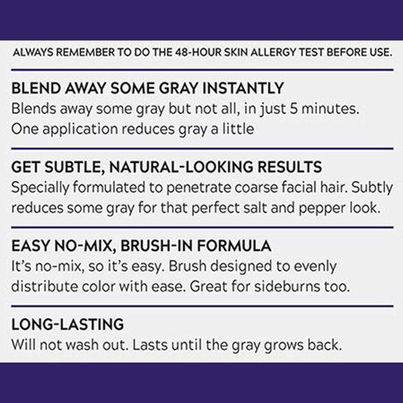 Just For Men Touch of Gray Mustache & Beard, Beard Coloring for Gray Hair with Brush Included for Easy Application, Great for a Salt and Pepper Look - Light & Medium Brown, B-25/35, Pack of 1 - Image 4