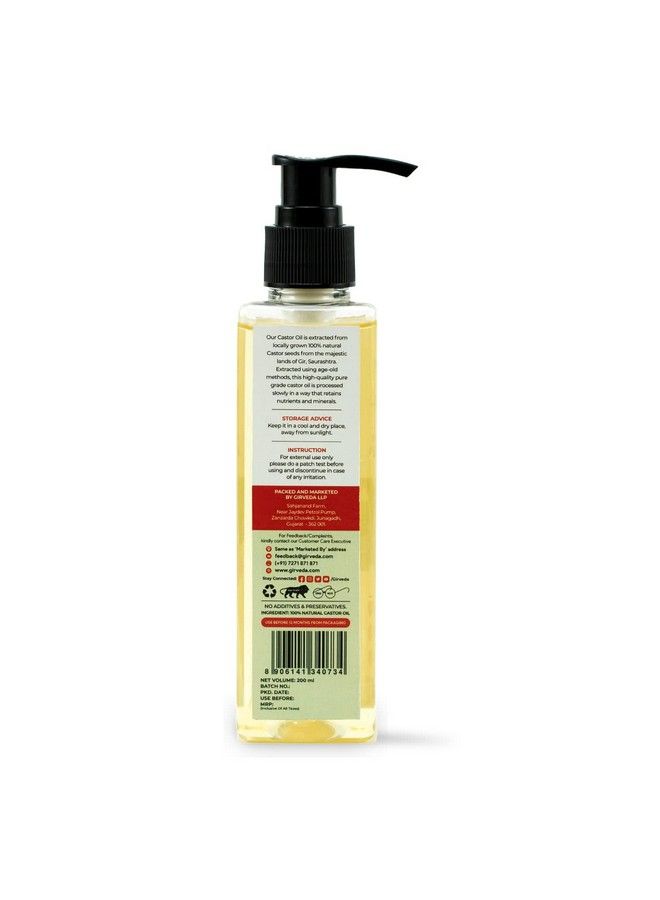 G drops 100% Organic & Pure Castor Oil (Coldpressed) For Hair Growth Body Skin Care Eyelashes Hair Oil Pack Of 2 (200Ml+200Ml) - Image 3