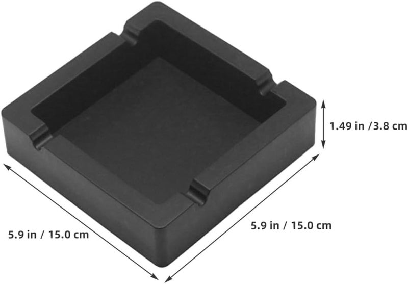TIDTALEO Large Black Silicone Ashtray for Cigars and Cigarettes, Heat-resistant Non-slip Ash Container, Reusable Household and Hotel Ashtray for Indoor and Outdoor Use - Image 2
