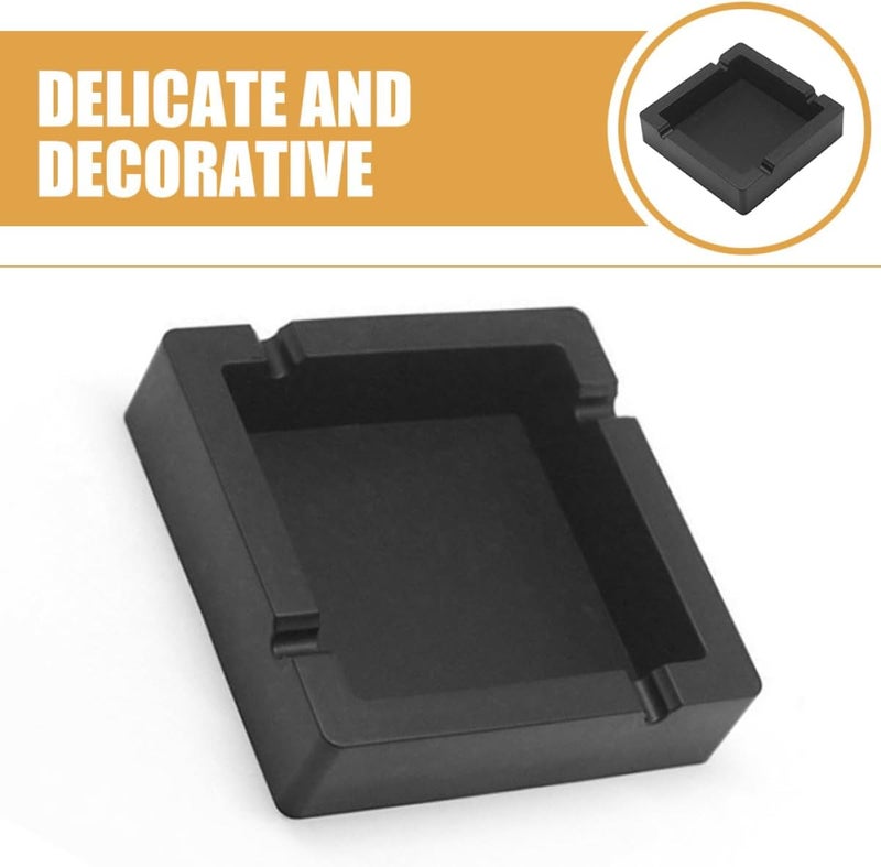 TIDTALEO Large Black Silicone Ashtray for Cigars and Cigarettes, Heat-resistant Non-slip Ash Container, Reusable Household and Hotel Ashtray for Indoor and Outdoor Use - Image 3