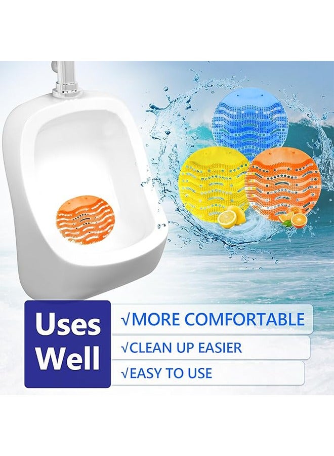 4 حزمة مزيل روائح مرشح المبولة، مزيل روائح المراحيض الرجال، وسادة مقاومة رش المبولة، سهولة التركيب والاستخدام في أوقات متعددة، مناسبة للمراحيض العامة (المحيط/البرتقالي/اللافندر/الليمون) - Image 3