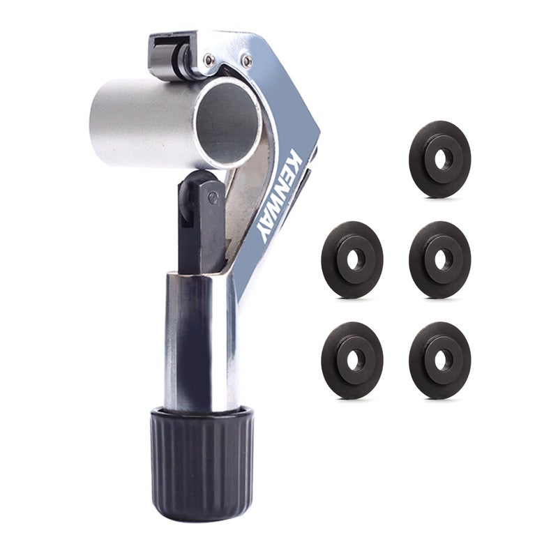 SONZUIA Road Mountain Bike Fork Steerer Seat Post Handlebar Tube Cutter Tool, Bicycle Metal Pipe Cutter Tool with 5pcs Cutter Wheels for Size 1/4"-1-5/8" (6mm-42mm) - Image 1