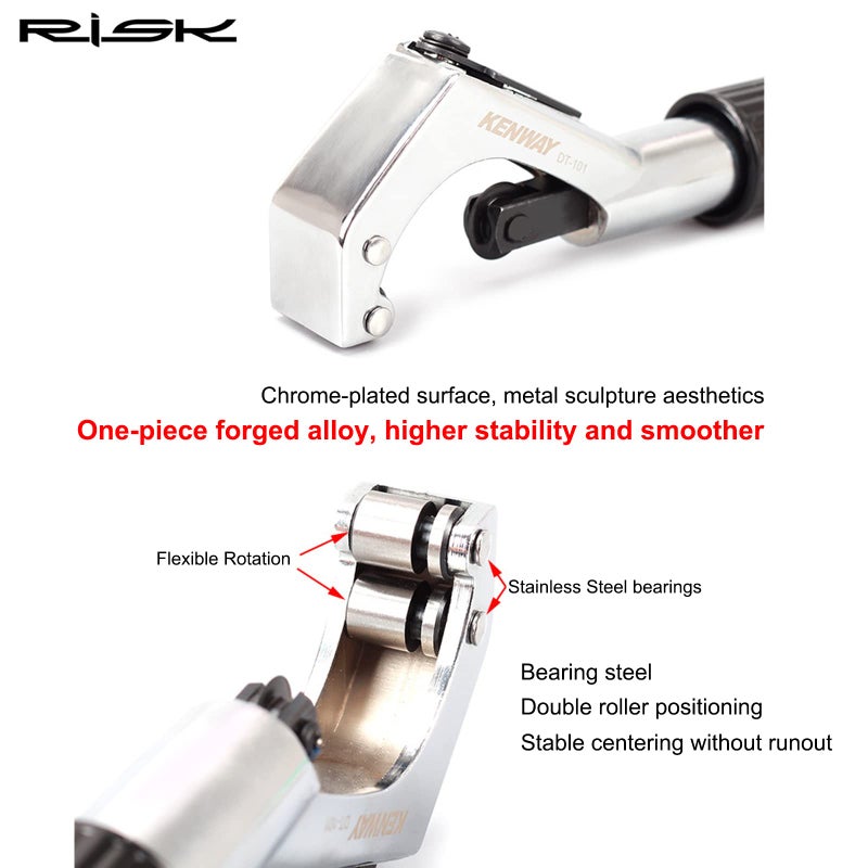 SONZUIA Road Mountain Bike Fork Steerer Seat Post Handlebar Tube Cutter Tool, Bicycle Metal Pipe Cutter Tool with 5pcs Cutter Wheels for Size 1/4"-1-5/8" (6mm-42mm) - Image 4