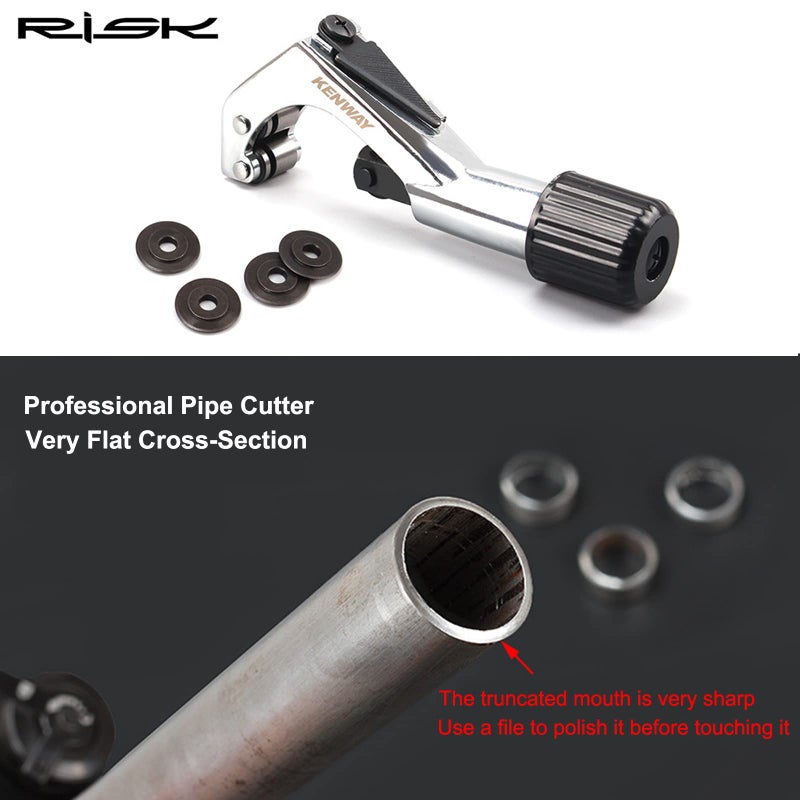 SONZUIA Road Mountain Bike Fork Steerer Seat Post Handlebar Tube Cutter Tool, Bicycle Metal Pipe Cutter Tool with 5pcs Cutter Wheels for Size 1/4"-1-5/8" (6mm-42mm) - Image 2