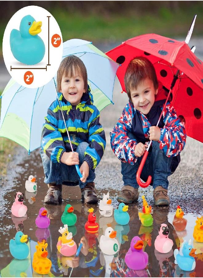 SMALL FISH - 100 Pack Rubber Ducks for Jeep Duck: Assorted Rubber Duck Duckies in Bulk, 2.2inch Cute Mini Rubber Ducks Bath Toys for Kids Pool Activity,Baby Shower,Baby Bath Accessories - Image 1