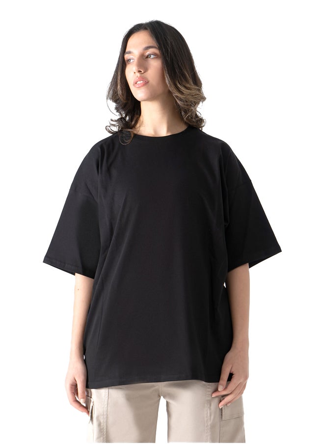 OKOYE - Black Oversized Crew Neck T-Shirt - Image 1