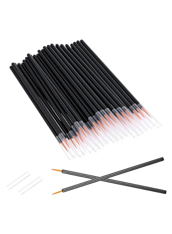 Psiriol 100PCS Ultra-fine Point Eye Liner, Disposable Eyeliner Brush Kit with Covers On the Hair, Makeup Eye Liner Tools, Wands Applicator for Liquid & Gel Makeup (Size: 3.7Inch, Color: Black) - Image 1